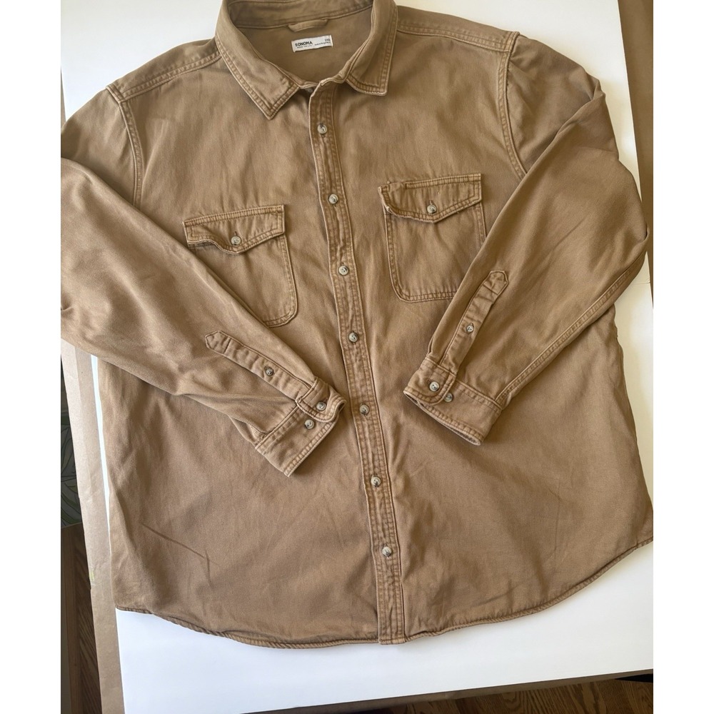 Sonoma Goods For Life Men's 2XB Canvas Barn Jacket Brown Workwear Chore Coat